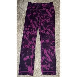 Lululemon Leggings Womens 2 Purple Wunder Under Crop Breezie Regal Plum Tie Dye